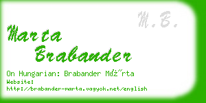 marta brabander business card